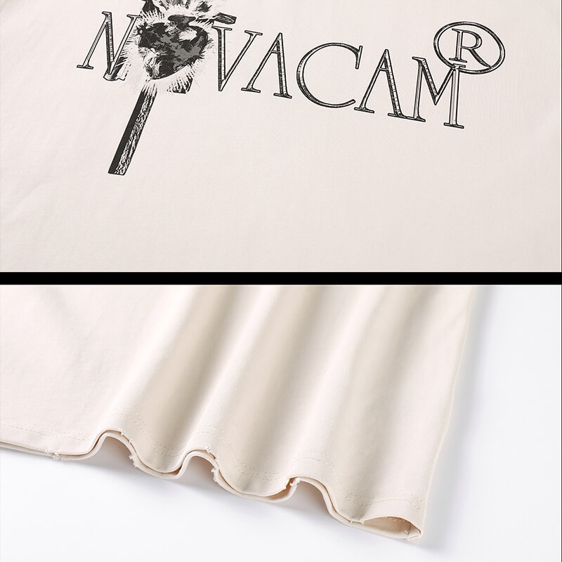 Crucifix Print Short Sleeve T-Shirt Details 