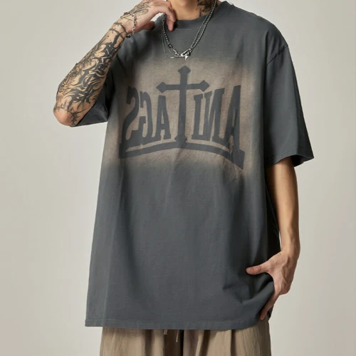 Dark Cross Streetwear Customized - Cotton Oversized Short Sleeve T-Shirt Men | Support OEM, ODM