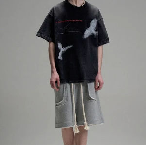 White Dove Printed Customizable Short Sleeve - OEM/ODM Streetwear Manufacturer