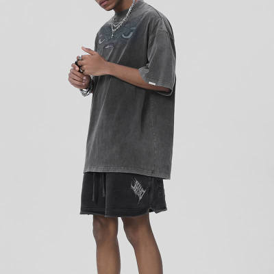 Customizable Hawkeye Print Short Sleeve T-Shirt - 250GSM Heavyweight Cotton Oversized Streetwear