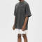 Customized Tech Oversized Streetwear - 250GSM Heavyweight Cotton Washed Rivet Short Sleeve T-Shirt