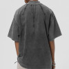 Customized Tech Oversized Streetwear - 260GSM Heavyweight Cotton Washed Rivet Short Sleeve T-Shirt