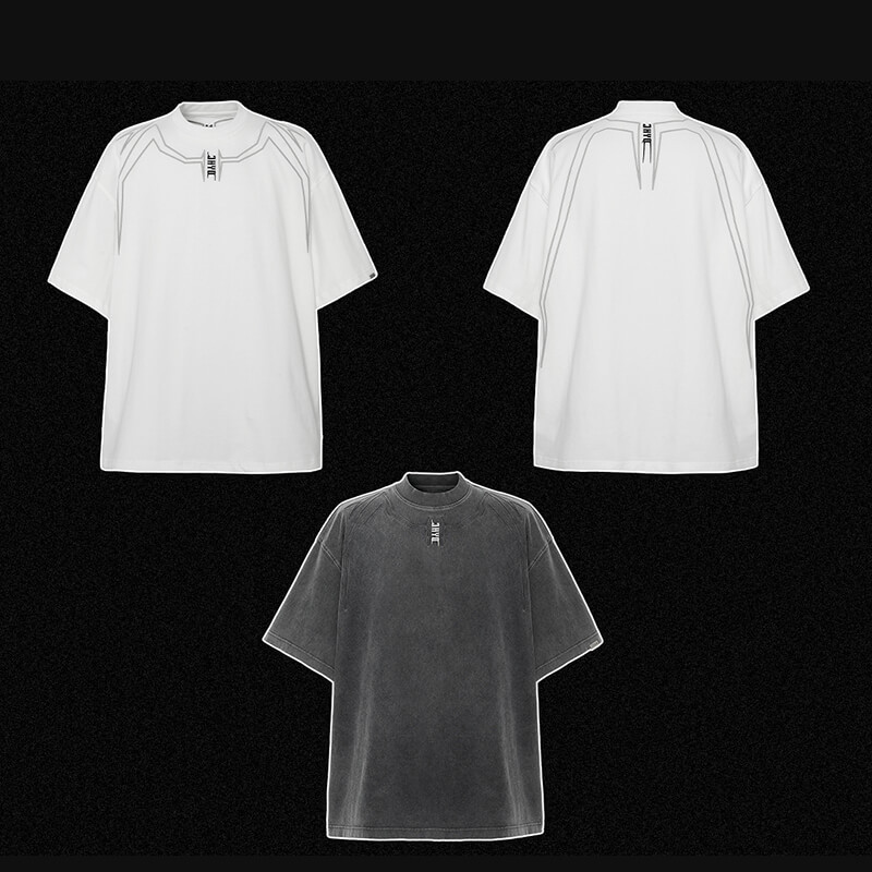 Customized Tech Washed Rivet Short Sleeve T-Shirt Details 