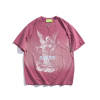Customizable Angel Print Oversized Streetwear - 190GSM White Ink Direct Print Short Sleeve T-Shirt