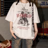 Customized War Themed Printed Oversized Streetwear - 230GSM Cowboy Printed Short Sleeve T-Shirt