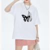 Custom Personalized Graphic Butterfly Print Streetwear - 190GSM Oversized Short Sleeve T-Shirt Women