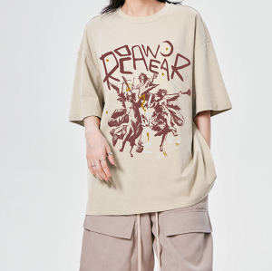 Customized War Themed Vintage Streetwear - 230GSM Heavyweight Cotton Oversized Short Sleeve T-Shirt