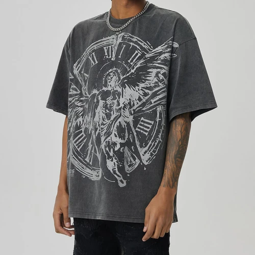 Customized Death Themed Vintage Streetwear - 230GSM Heavyweight Cotton Short Sleeve T-Shirt