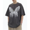 Customized Butterfly Print Oversized Short Sleeve T-shirt - 260GSM Heavyweight Cotton Streetwear