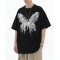 Customized Butterfly Print Oversized Short Sleeve T-shirt - 260GSM Heavyweight Cotton Streetwear