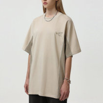 Customized Trendy Splicing Streetwear - 265GSM Heavyweight Cotton Oversized Short Sleeve T-shirt
