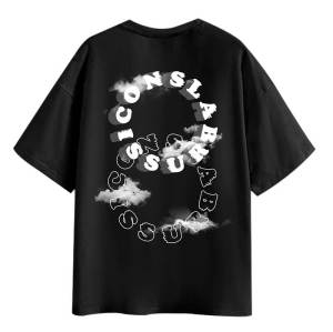 Custom Personalized Printed Streetwear - 230GSM Cotton Letter Print Oversized Short Sleeve T-Shirt