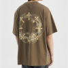 Custom Cross Printed T-shirt - 230GSM Heavyweight Cotton Smoke Cross Oversized Short Sleeve T-Shirt