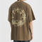 Custom Cross Printed T-shirt - 230GSM Heavyweight Cotton Smoke Cross Oversized Short Sleeve T-Shirt