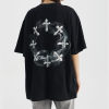 Custom Cross Printed T-shirt - 230GSM Heavyweight Cotton Smoke Cross Oversized Short Sleeve T-Shirt