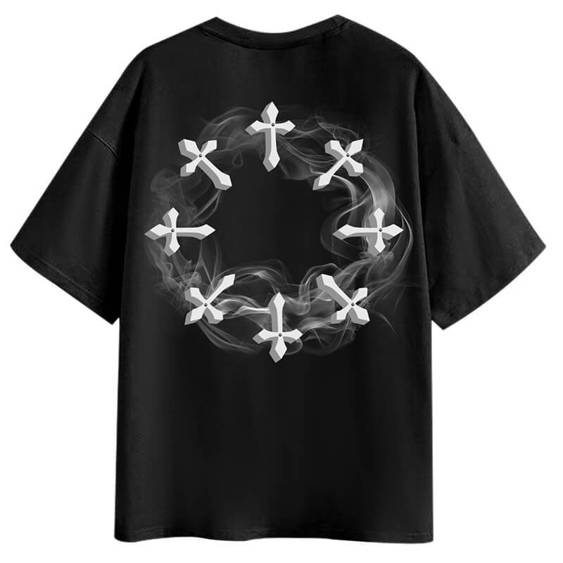 Smoke Cross Oversized Short Sleeve T-Shirt Details 