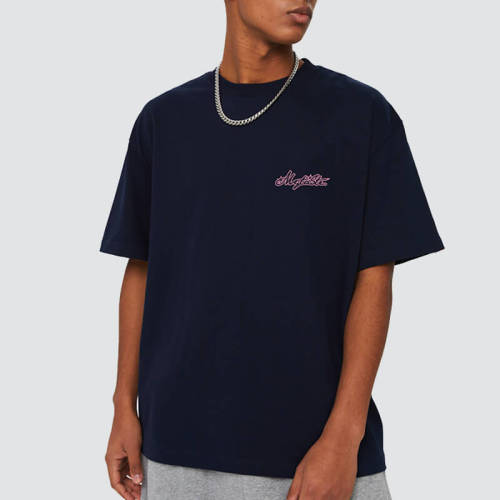 Customized Neon Text Print Streetwear - 270GSM Heavyweight Cotton Oversized Short Sleeve T-Shirt