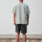 Customized Smoke Letter Print Trendy Streetwear - 270GSM Cotton Oversized Short Sleeve T-Shirt Mens