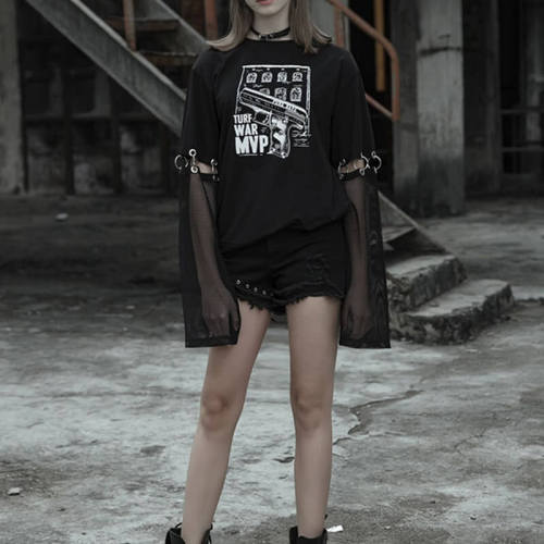Customized Punk Style Ladies Streetwear - 190GSM Personalized Slim Fit Short Sleeve T-Shirt Women