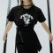 Customized Cherub Devil Print Streetwear - 190GSM Punk Style Slim Fit Short Sleeve T-Shirt Women