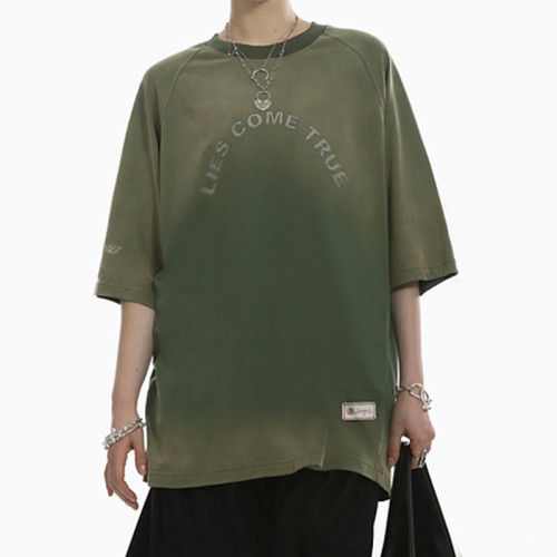 Customized Personalized Printed Streetwear - 230GSM Gradient Oversized Short Sleeve T-Shirt Men
