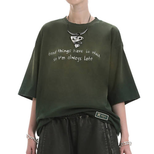 Custom Unisex Washed Streetwear - 270GSM Heavyweight Cotton Gradient Oversized Short Sleeve T-Shirt