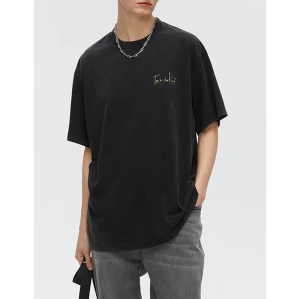 Custom Birds Print Vintage Washed Streetwear - 230GSM Heavyweight Cotton Oversized Short Sleeve T-Shirt