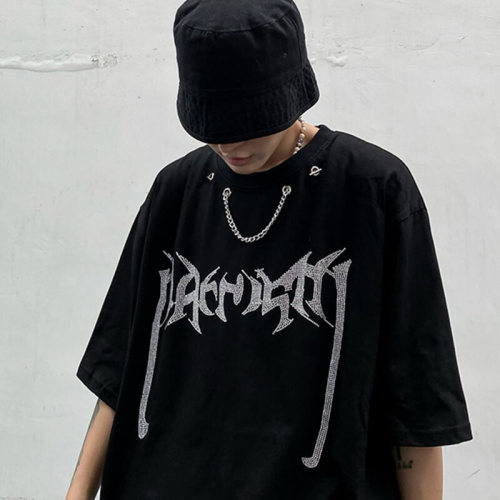 Custom Personalized Printed Streetwear - 190GSM Mercerized Cotton Fitted Short Sleeve T-Shirt Men