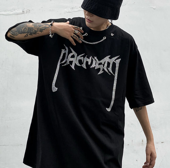 Custom Personalized Printed Streetwear - 190GSM Mercerized Cotton Fitted Short Sleeve T-Shirt Men