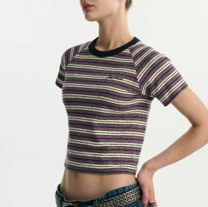 Personalized Pattern Printed T-Shirt - Leopard Print Shoulder Slimming Short Sleeve T-shirt Women