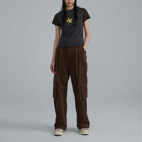 Personalized Pattern Printed Streetwear - Plunger Sleeve Color Blocking Slim Short Sleeve T-Shirt Women