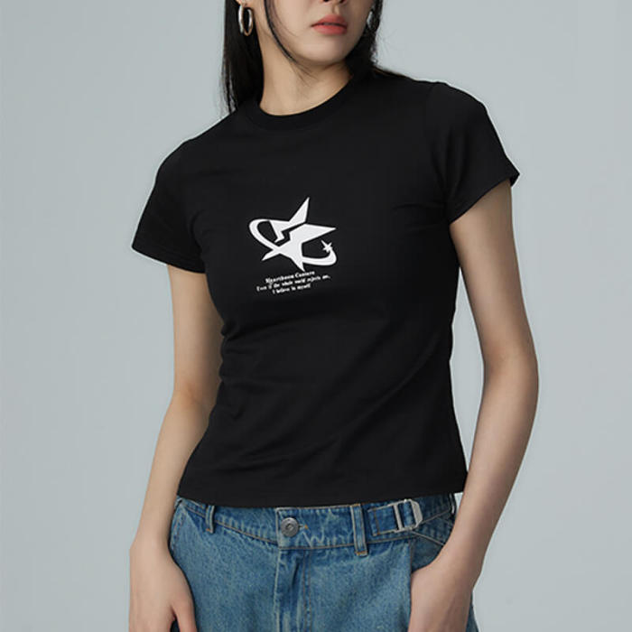 Personalized Pattern Printed Streetwear - Simple Slim Short Short Sleeve Women's T-Shirt