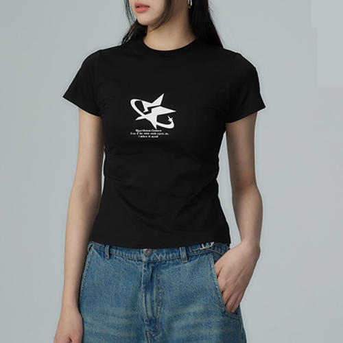 Personalized Pattern Printed Streetwear - Simple Slim Short Short Sleeve Women's T-Shirt