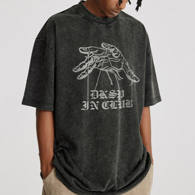 Custom Personalized Printed Streetwear - 260GSM Heavyweight Cotton Screen Printed Oversized Short Sleeve T-Shirt