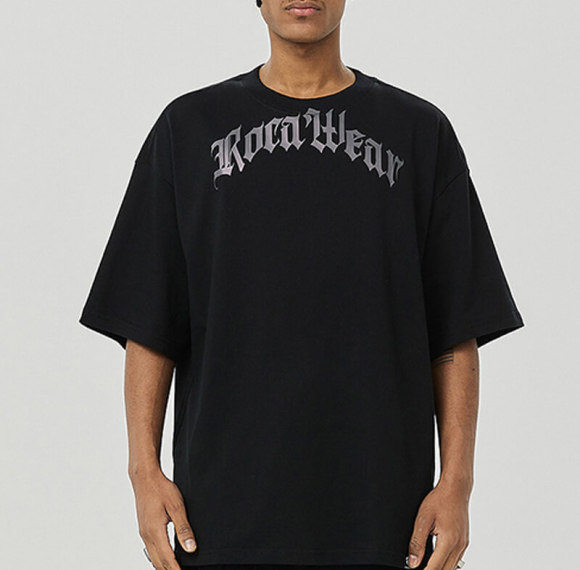 Custom Gothic Font Printed T-Shirt - 250GSM Heavyweight Cotton Oversized Short Sleeve T-Shirt Men