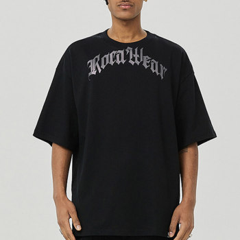 Custom Gothic Font Printed T-Shirt - 250GSM Heavyweight Cotton Oversized Short Sleeve T-Shirt Men