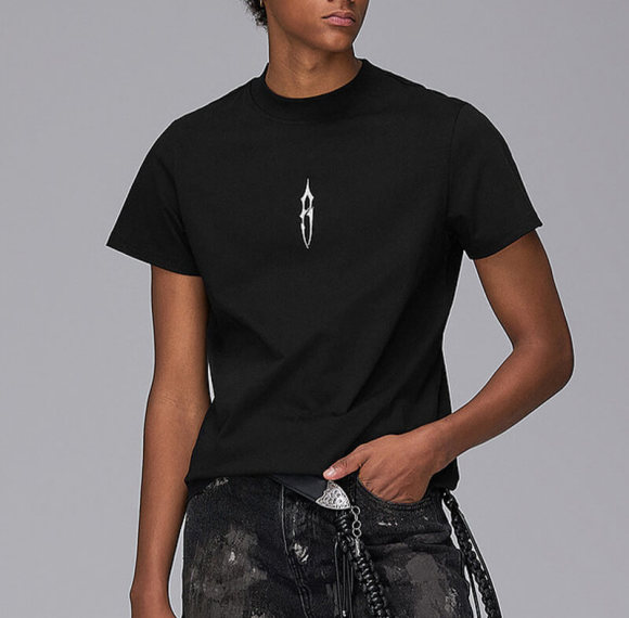 Custom Cool Feeling Fabric Streetwear - 230GSM Mystic Symbol Printed Fitted Short Sleeve T-Shirt Men