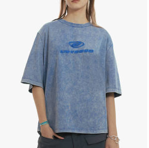 Private Label Dark Streetwear Manufacturer - Custom 230GSM Cotton Washed Vintage Embroidered Oversized T-Shirt