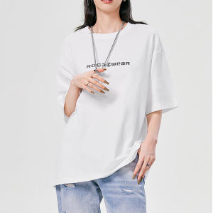 Customized Personalized Streetwear - 230GSM Cotton Eyelet Oversized Necklace Embellished Personalized T-Shirt