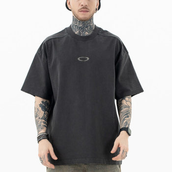 Quick Design Street Style T-shirt | 250G, 100% Cotton, Oversized Fit Dark T-shirt | Support OEM, ODM