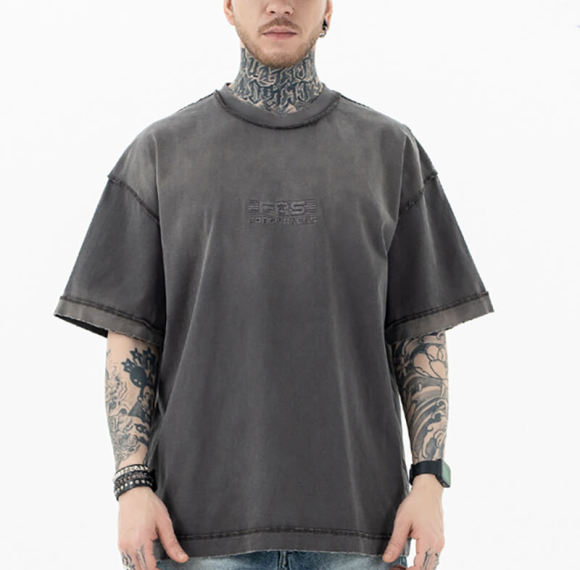 Custom Design Street Style T-shirt | 250GSM, 100% Cotton, Oversized Fit Dark T-shirt | Support OEM, ODM