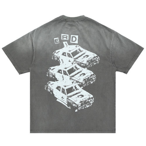 Custom Design Wash Vintage T-shirt | 250GSM, 95% Cotton 5% Spandex, Oversized Fit Dark T-shirt | Support OEM, ODM
