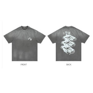 Custom Design Wash Vintage T-shirt | 250GSM, 95% Cotton 5% Spandex, Oversized Fit Dark T-shirt | Support OEM, ODM