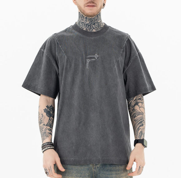OEM Apparel Dark Style Streetwear T-shirt | 250GSM, 95% Cotton 5% Spandex, Oversized Fit Street Style T-shirt