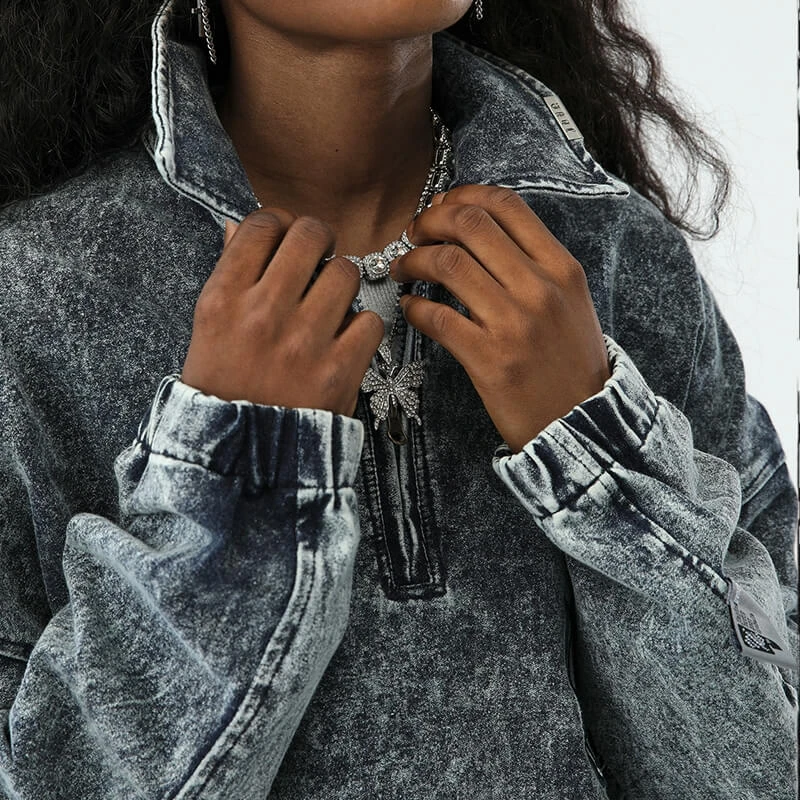 CUS2312A047 Streetwear Denim Jacket Features