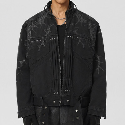 Custom Dark Style Streetwear Jacket | Twll Cotton, 100% Cotton, Oversized Fit Baseball Jacket | Support OEM, ODM