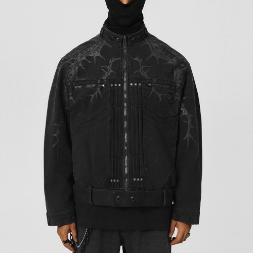 Custom Dark Style Streetwear Jacket | Twll Cotton, 100% Cotton, Oversized Fit Baseball Jacket | Support OEM, ODM