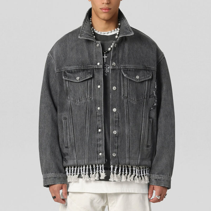 Custom Workwear Denim Jacket Men | Twill Denim, 100% Cotton, Oversized Fit Streetwear Jacket