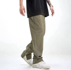 Custom Micro Flared Dark Style Cargo Pants | 97% Cotton 3% Spandex, Loose Fit, High Street Style Cargo Pants