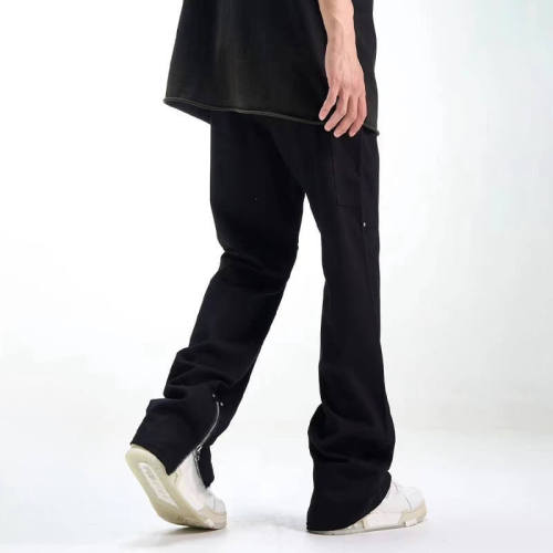Custom Micro Flared Dark Style Cargo Pants | 97% Cotton 3% Spandex, Loose Fit, High Street Style Cargo Pants